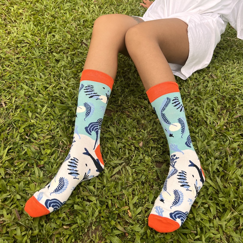 Cute Byte Vớ Nữ In Họa Tiết Hoạt Hình Phối Sọc Dễ Thương 8 Kiểu Lựa Chọn