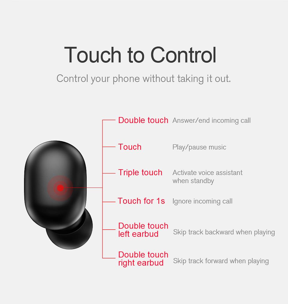 XIAOMI HAYLOU GT1 TWS Touch Bluetooth 5.0 Earphones Noise Cancelling Headsets Realtek Solution