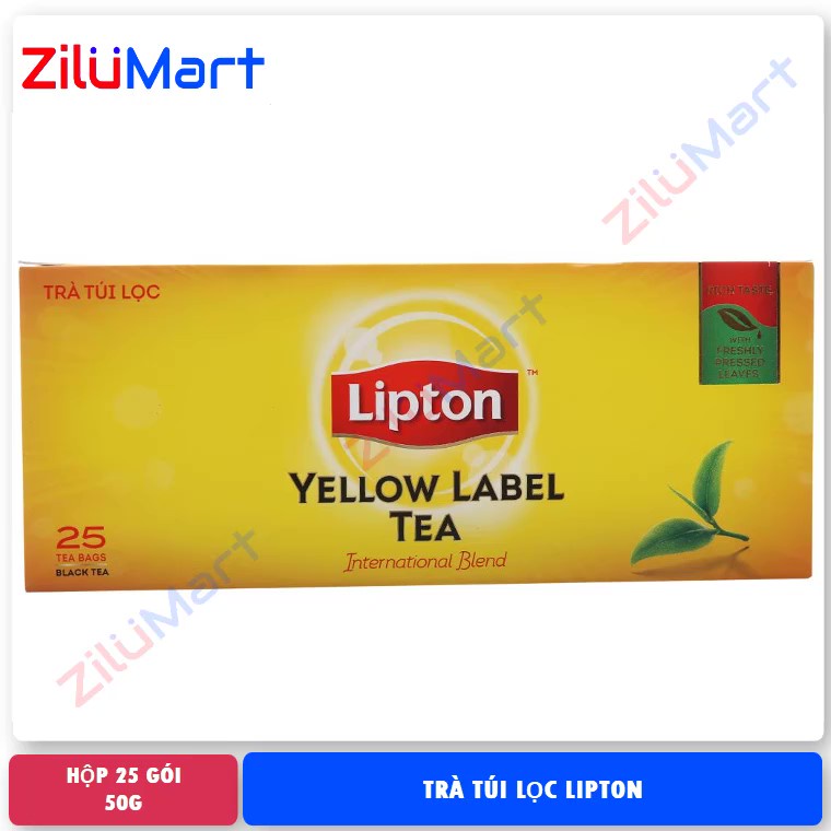 Trà đen túi lọc Lipton nhãn vàng  loại 50g