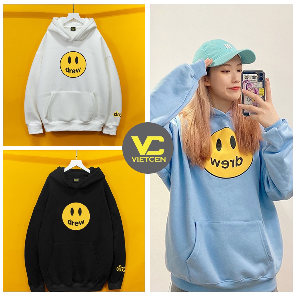 Áo Nỉ Bông Áo Hoodie Drew House Mặt Cười VIETCEN Form Rộng Unisex Ulzzang Hàn Quốc