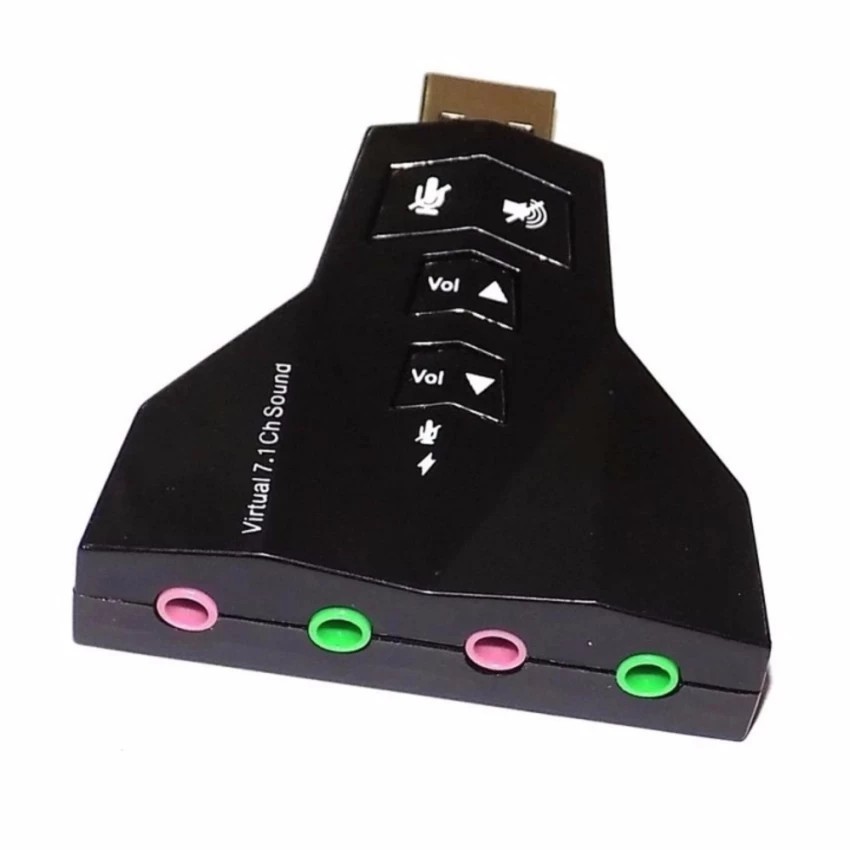Cáp USB to Sound 3D Virtual 7.1 Phi thuyền 4 cổng (Đen)