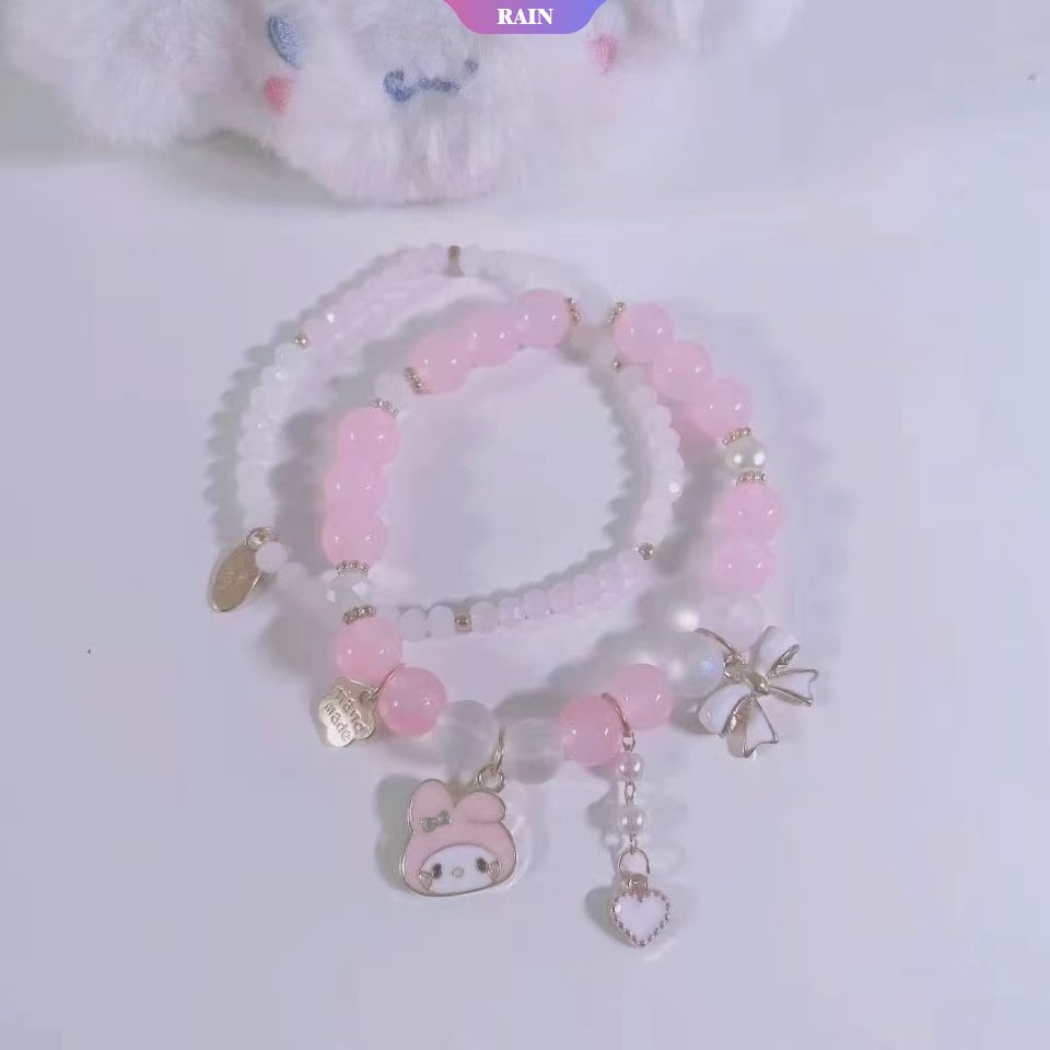 SANRIO Vòng Tay Chuỗi Hạt Họa Tiết Hoạt Hình Dễ Thương