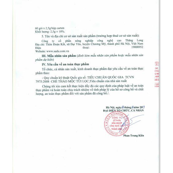 Trà Túi Lọc Mật Gấu Dây Thìa Canh Hộp 150g Dược Phẩm Sadu