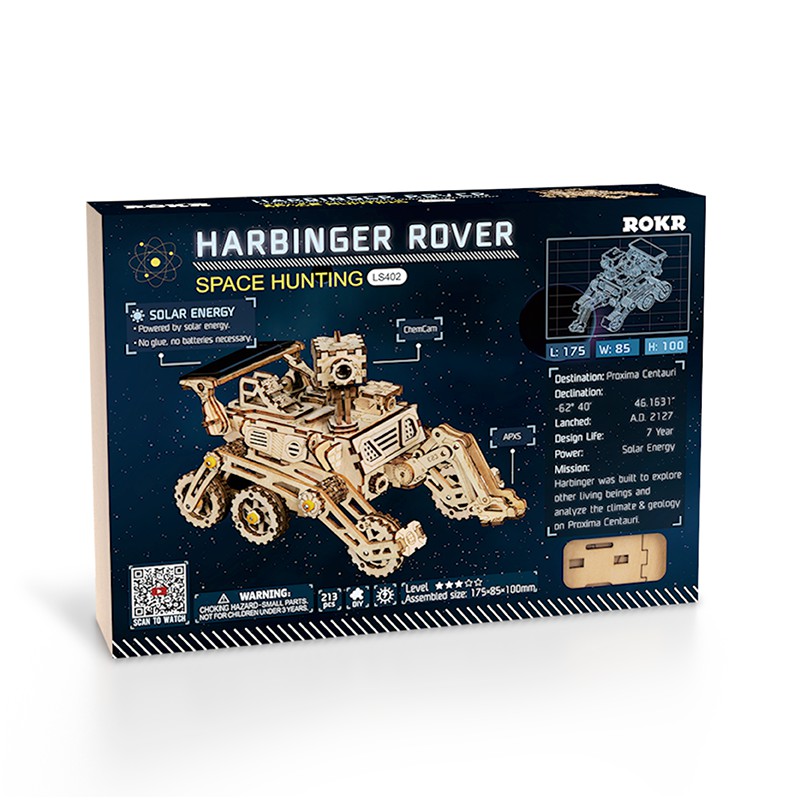 Đồ Chơi Lắp Ráp Bằng Gỗ 3D Robotime Mô Hình Xe Chạy Bằng Năng Lượng Mặt Trời Harbinger Rover LS402