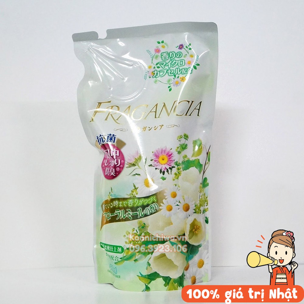Nước xả quần áo Fragancia Fuwa làm mềm quần áo, hương thơm dễ chịu 500ml