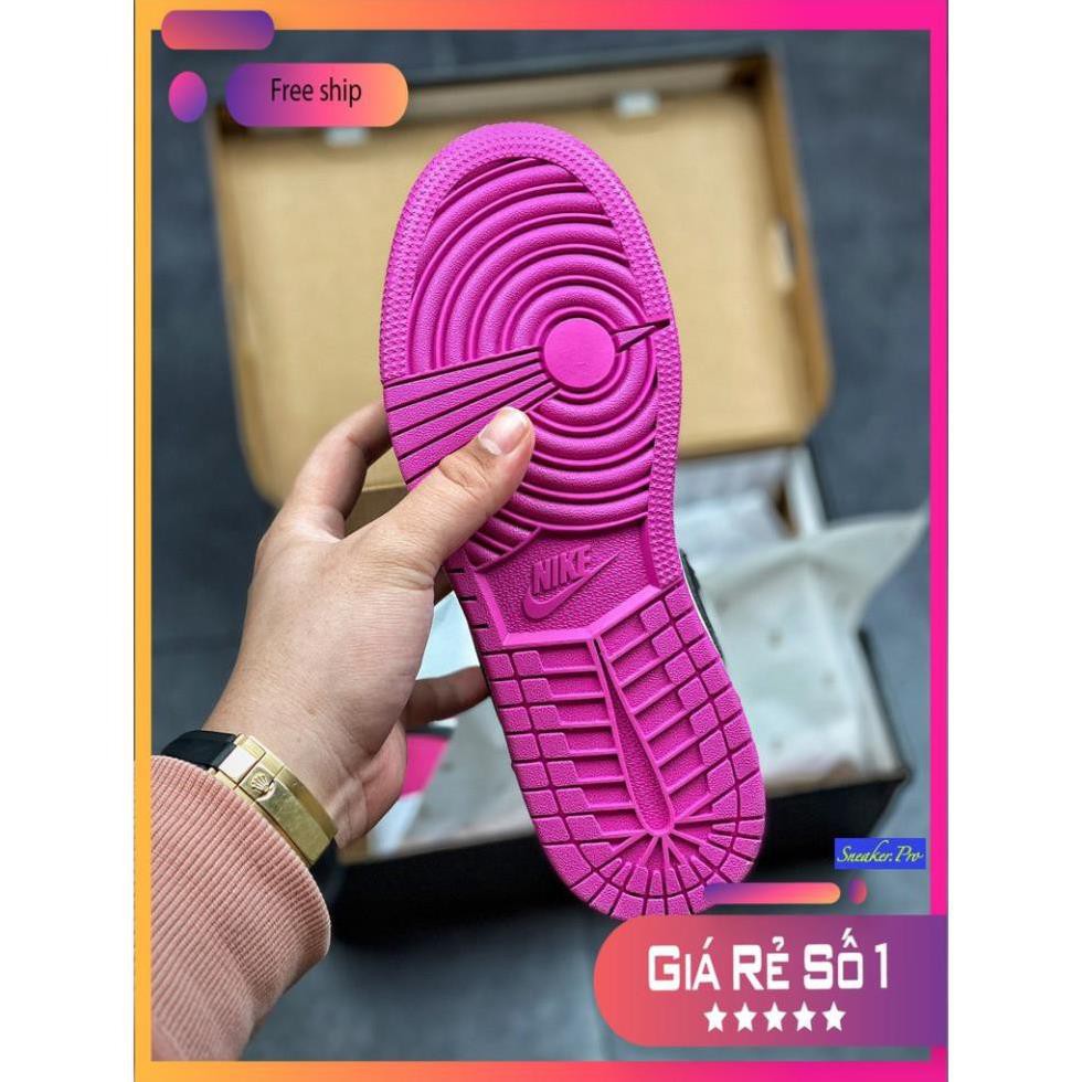Giày thể thao Air Jordan 1 Low Black Active Fuchsia  cổ thấp siêu đẹp dành cho nam và nữ