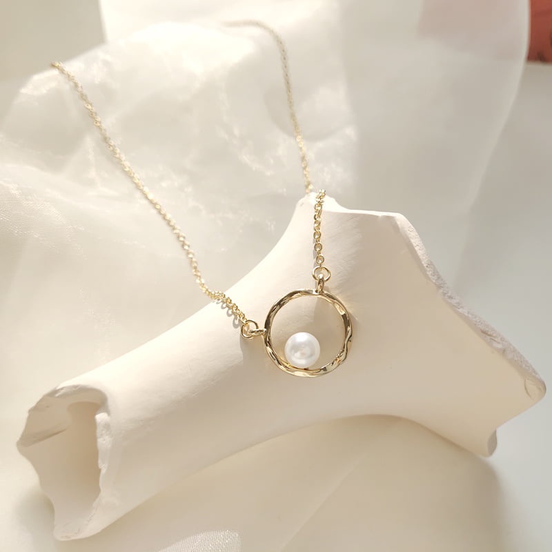 Dây chuyền họa tiết Circle Pearl đơn giản tinh tế ORI D067