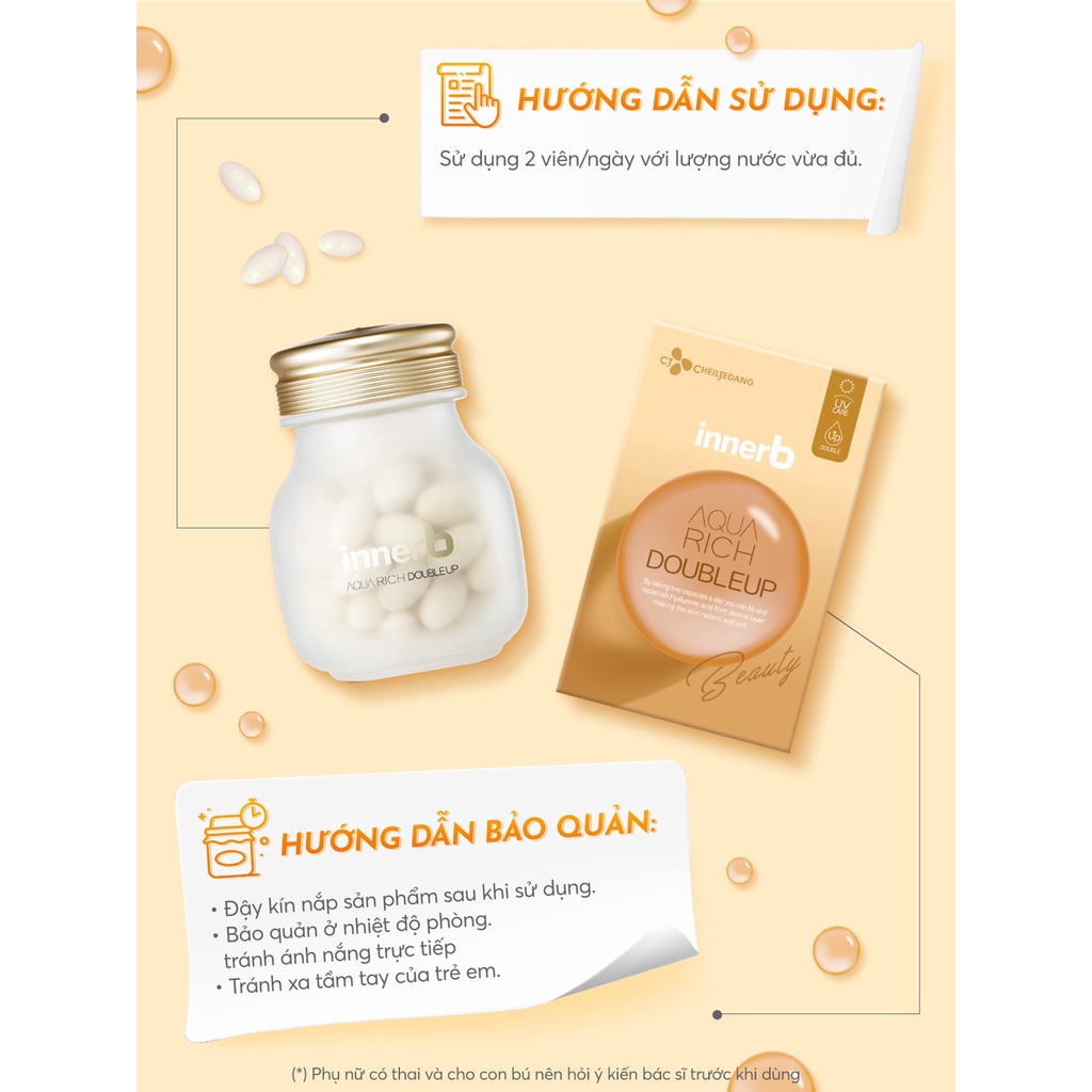 Combo InnerB Cấp nước giúp trẻ hóa và trắng sáng da Aqua Rich Doubleup  & InnerB Snow White
