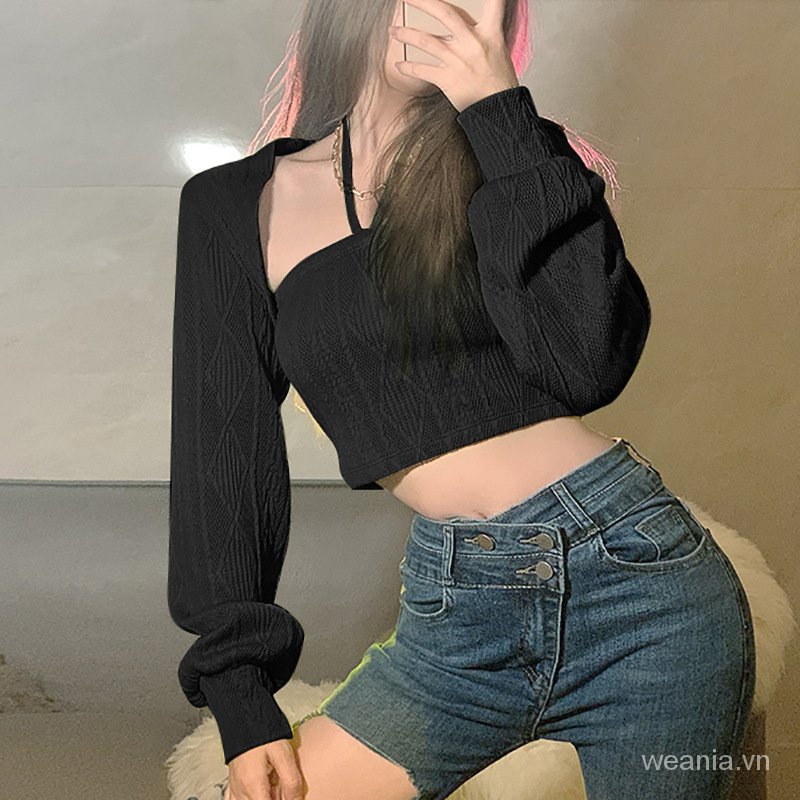 Áo kiểu tay dài cổ vuông thiết kế thanh lịch thời trang cho phái nữ