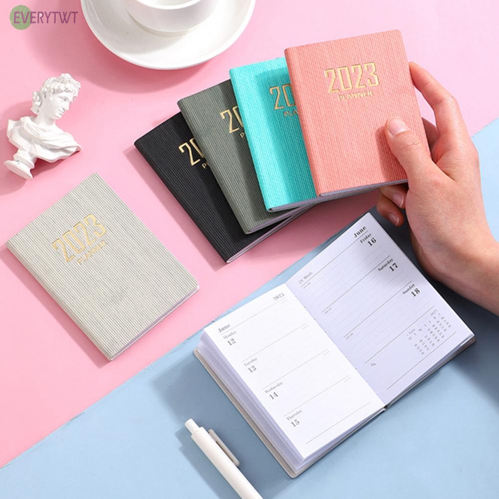 2023 English Schedule Book A7 Daily Plan Notebook Planner 77*106 MM Calendar(in stock）