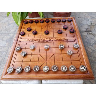 Bàn Cờ Tướng Gỗ Gõ Kích Thước Lớn 55x60 Cm