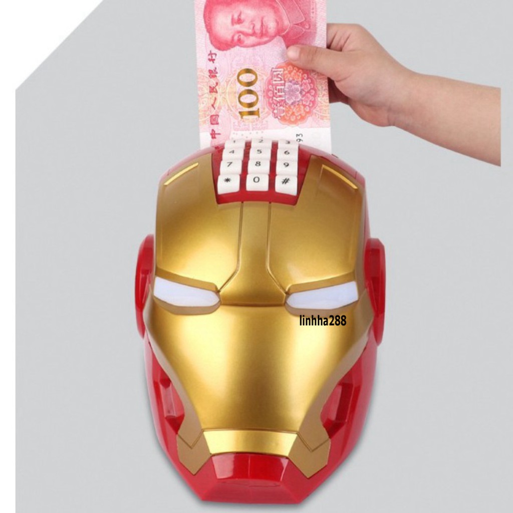 Két Đựng Tiền Mini - Két sắt Thông Minh Hình Siêu Anh Hùng Iron Man big size