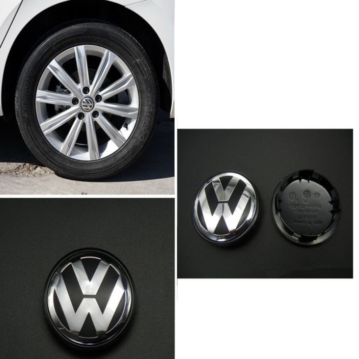 01 Logo chụp mâm bánh xe ô tô Volkswagen Nhựa ABS và Hợp kim nhôm