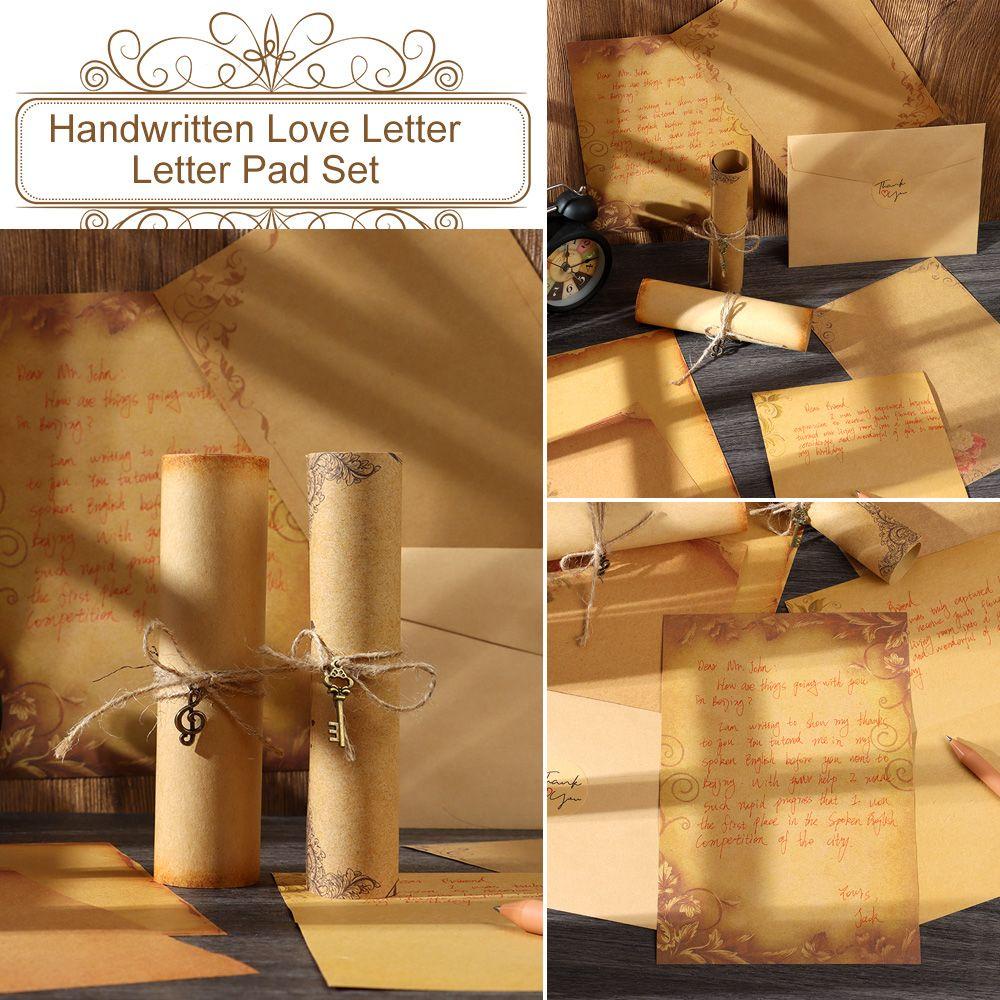 Phong Bì Thư Bằng Giấy Kraft In Chữ Love Phong Cách Cổ Điển
