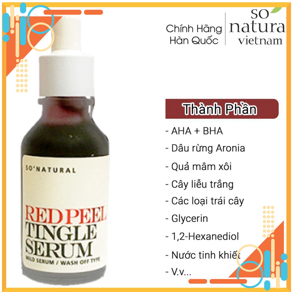 Thay da sinh học Và Tẩy Tế Bào Chết Red Peel Tingle Serum Tinh Chất  Tái Tạo Làn Da So Natural Nhập Khẩu  Hàn Quốc