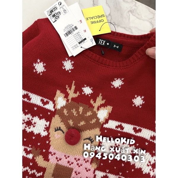 V15 - Váy len đỏ tuần lộc bông tuyết