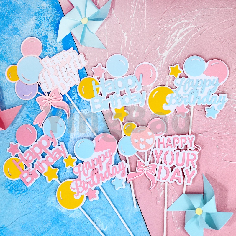 Phụ Kiện Trang Trí Bánh Kem Sinh Nhật 1 Tuổi Hình Cầu Vồng/Ngôi Sao/Đám Mây Dành Cho Bé Trai Và Bé Gái