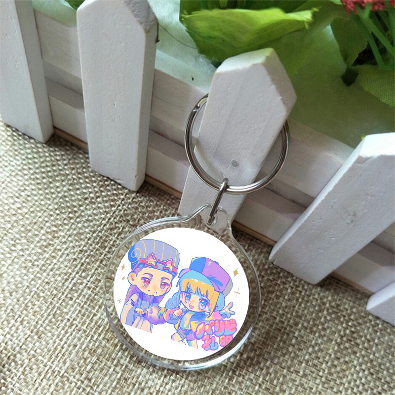 ( Tròn ) Móc treo chìa khóa mica KHỔNG MINH THÍCH ĐI QUẨY anime chibi manhua xinh xắn