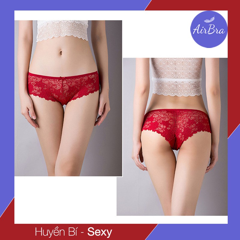 Quần lót nữ ren cao cấp Airbra nơ pha lưới gợi cảm sexy ôm mông thiết kế thanh lịch phù hợp mặc váy đầm dạ hội