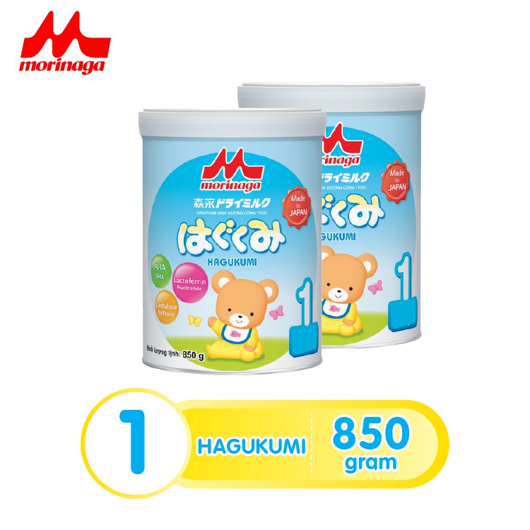 Combo 2 hộp Sữa Morinaga số 1 Hagukumi 850g (nguyên tem, nguyên đai) chính hãng