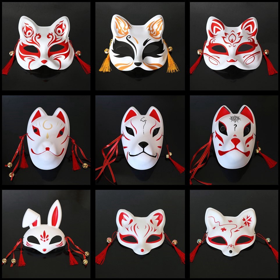 Mặt Nạ Cáo Hóa Trang Halloween Phong Cách Nhật Bản-Mặt Nạ Hóa Trang Hình Cáo Độc Đáo