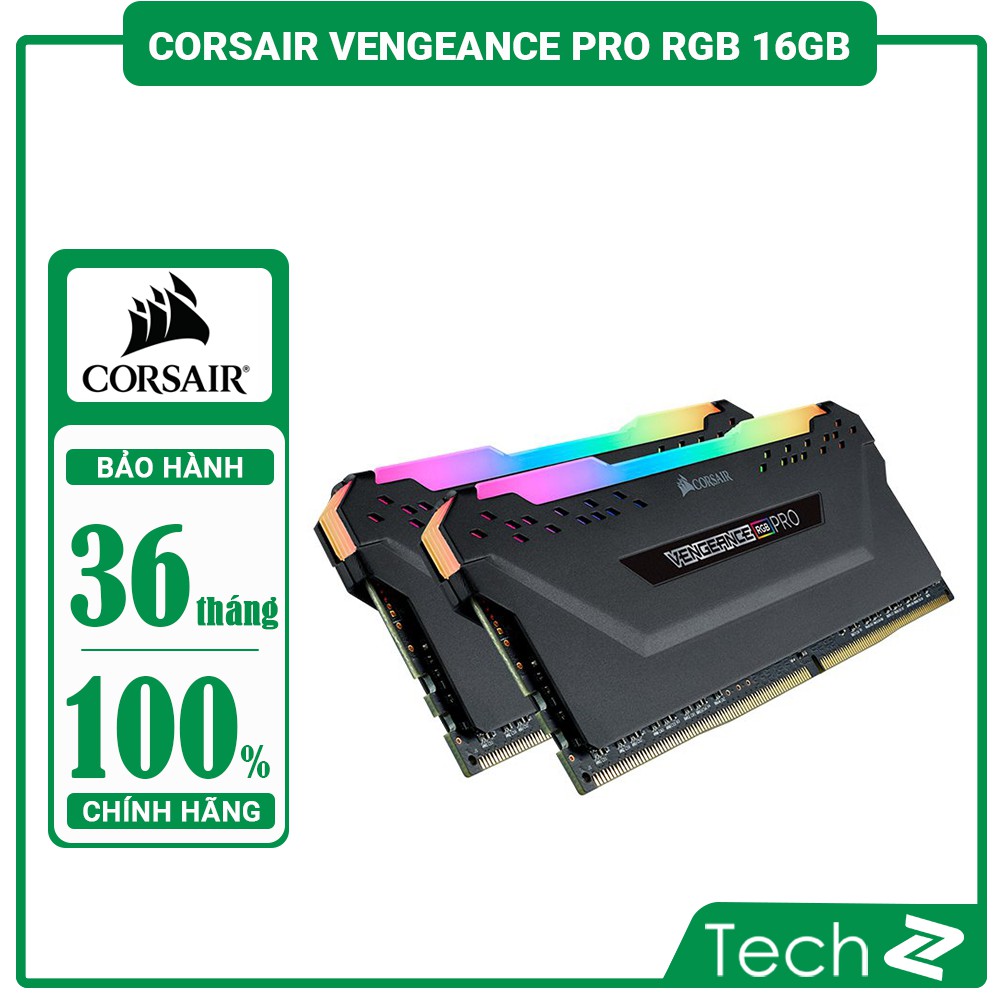 Ram Desktop Corsair Vengeance PRO RGB (CMW32GX4M2E3200C16) 32GB (2x16GB) DDR4 3200MHz