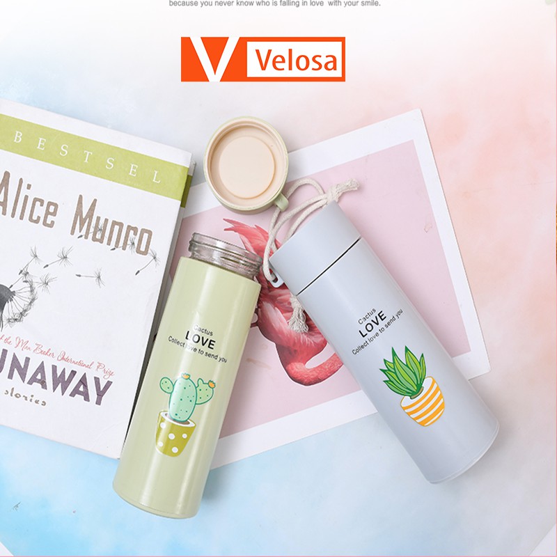 Bình nước in hình xương rồng nhiều màu 400ml Cute - Velosa | BigBuy360 - bigbuy360.vn