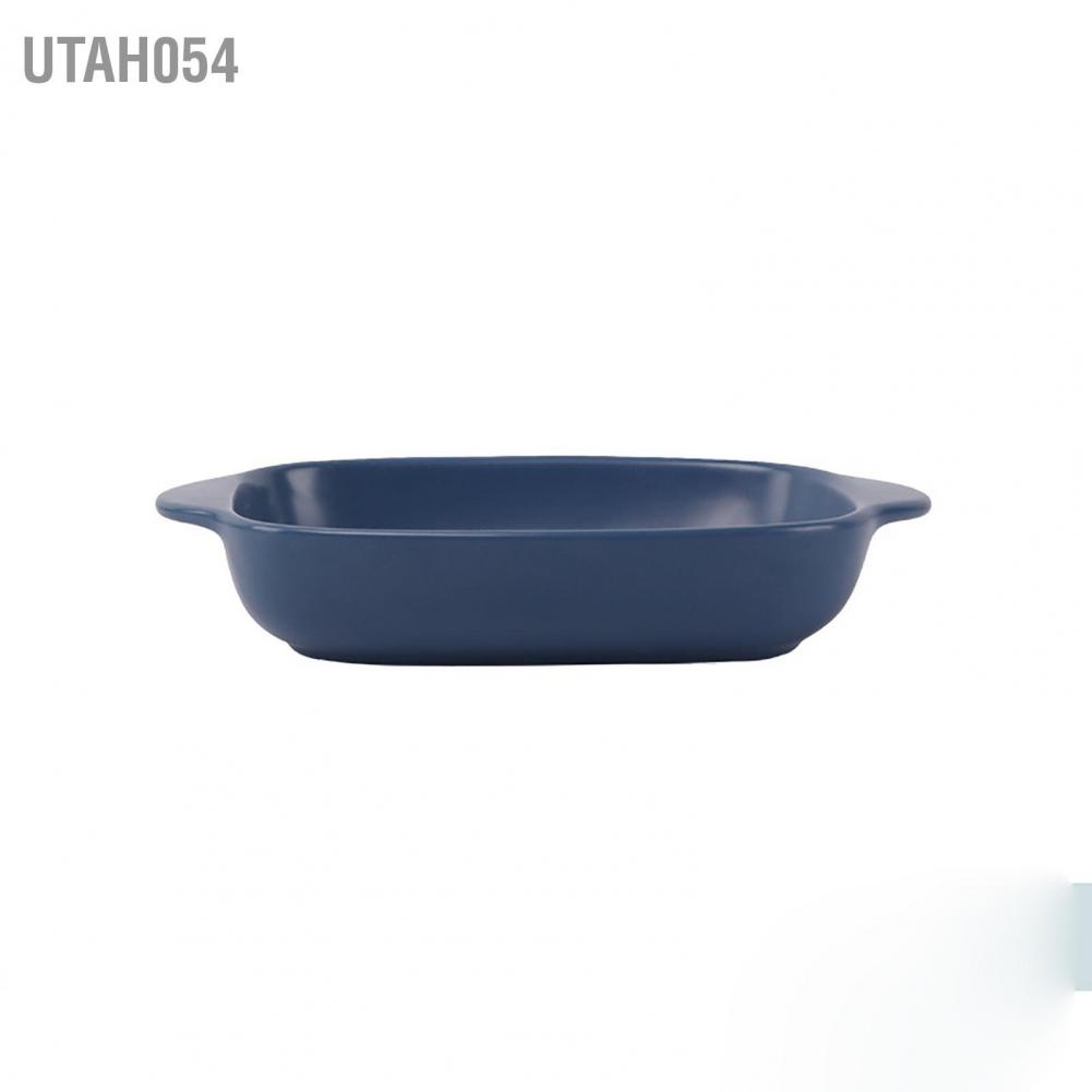 Hàng Sẵn (18*13.5*4cm) Khay chữ nhật sứ, Nướng Bánh,Chịu Nhiệt Đĩa nướng Kết cấu mờ đơn giản Chảo sứ hình chữ nhật cho lò vi sóng【Utah054】