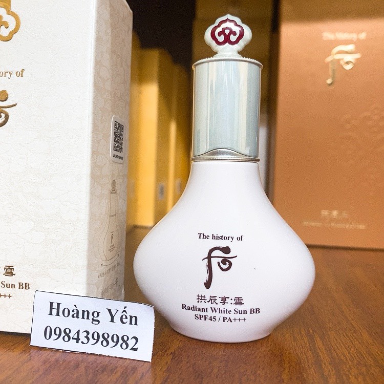 [HÀNG MỚI] Kem BB Whoo trắng, dưỡng da, chống nắng Whoo Radiant White Sun BB SPF 45/PA+++