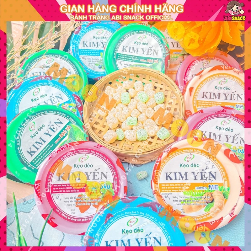 1 hộp kẹo dẻo vị trái cây Kim Yến tuổi thơ hộp 18g