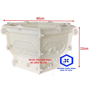 Khuôn Đúc Chậu Cảnh ABS Lục Giác 40 cao 22 cm mẫu Cây Tùng