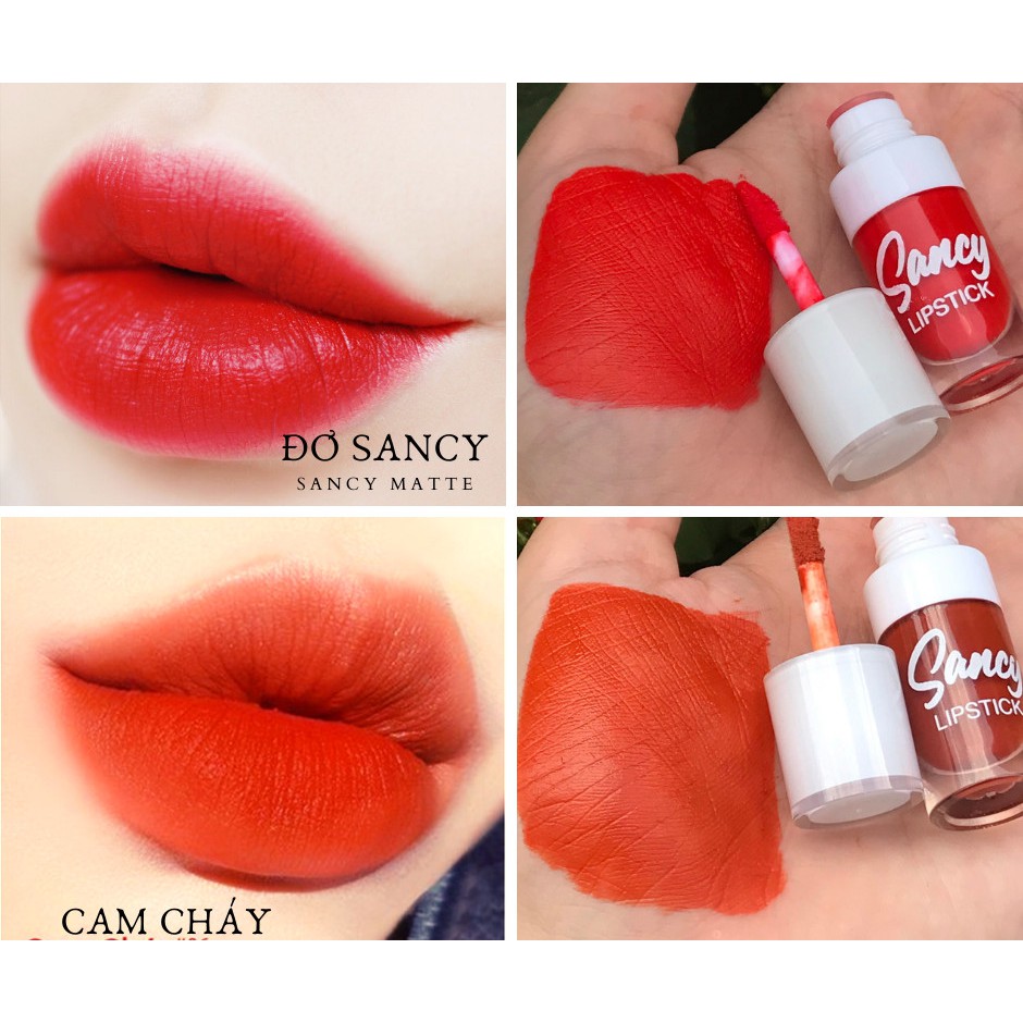 Set 3 Cây Son Kem Lì SANCY MATTE Velvet Tint Chính Hãng Lên Màu Cực Chuẩn Mềm Mịn Môi Nhiều Dưỡng Siêu Dễ Thương