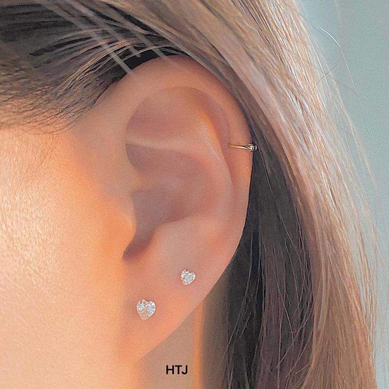 Bông tai bạc bông nụ đá hình trái tim xinh xắn Van Jewelry V10067