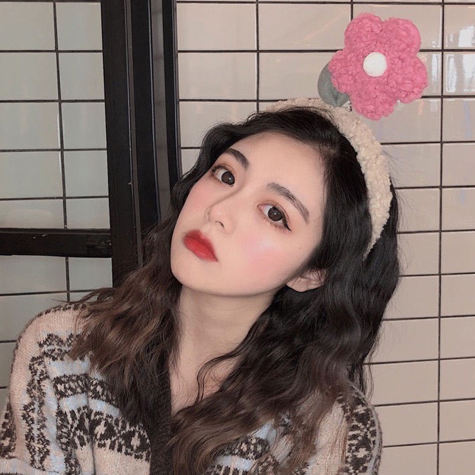Băng đô bờm cài tóc nữ bông hoa nhún phong cách Hàn Quốc BD20