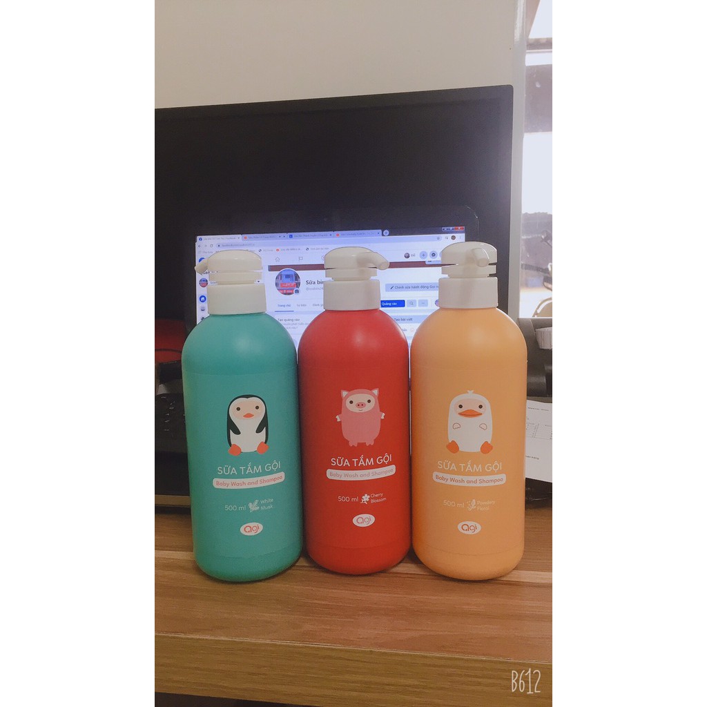 Sữa tắm gội cho bé AGI chai 500ml