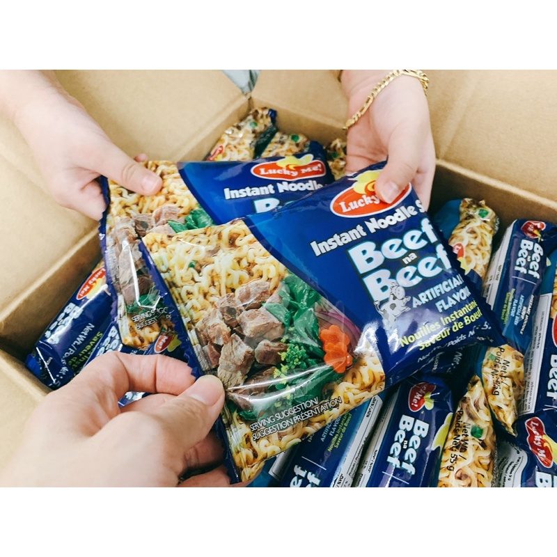 Lốc 4 gói mì Lucky Me Hương Bò/ Hương Gà 55g/gói | BigBuy360 - bigbuy360.vn