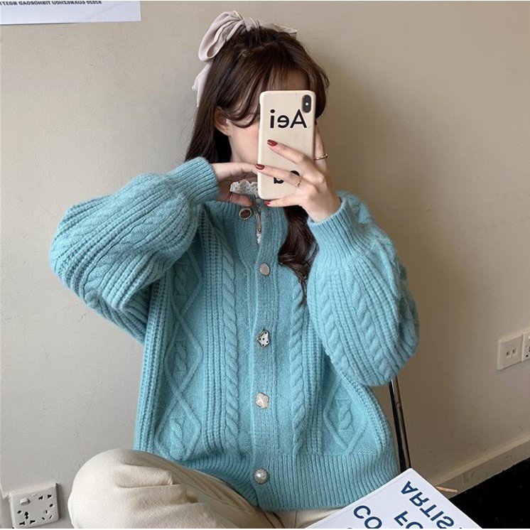 Áo Khoác Cardigan Dệt Kim Dáng Rộng Xinh Xắn Cho Nữ | BigBuy360 - bigbuy360.vn