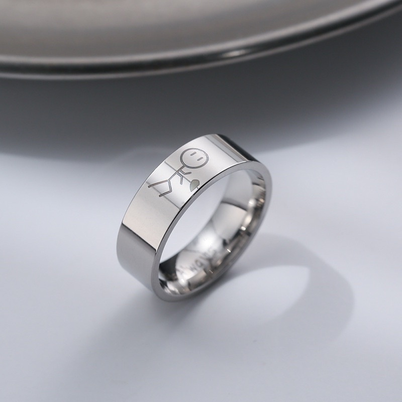Nhẫn đôi dành cho cặp đôi yêu nhau , ring couple double thép titan không gỉ