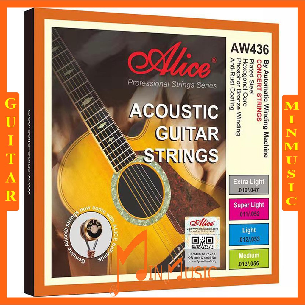 [Hàng Chính Hãng] Dây đàn guitar acoustic Alice AW436 dây sắt cho đàn ghi ta