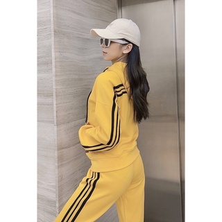 Set bộ đồ thể thao nữ adidas 3 sọc đen New arrival m145022