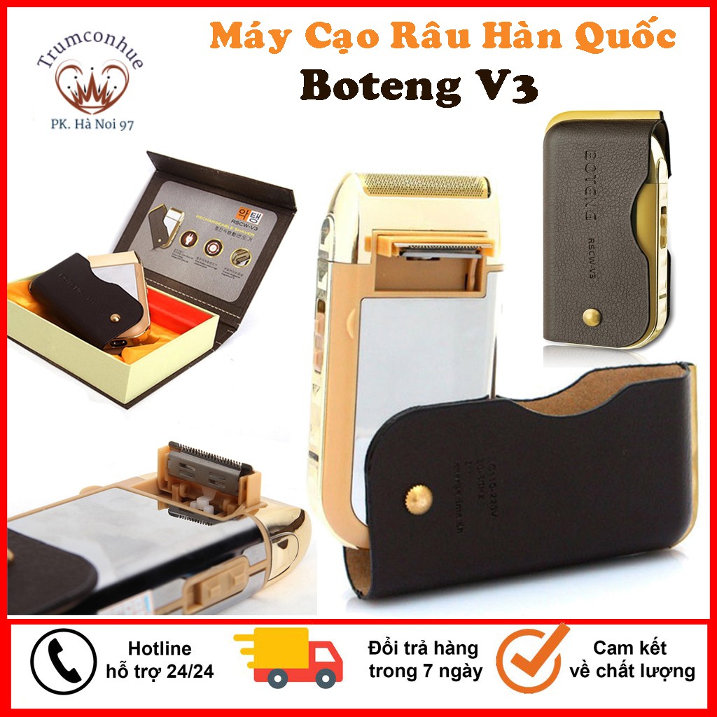 🎁BH 1 Năm🎁 Máy Cạo Râu Boteng V3 Loại Gold 2 Lưỡi Cạo 3 Trong 1 - Máy Cạo Râu Hàn Quốc, Mòn Qùa Tặng Ý Nghĩa