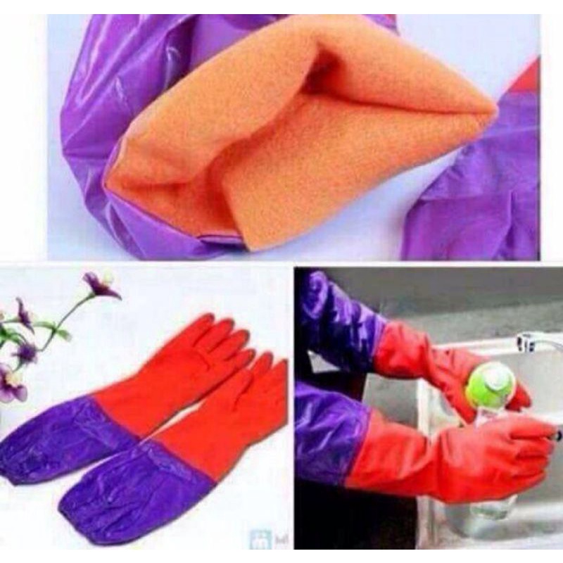 GANG TAY RỬA BÁT CAO SU LÓT NỈ LOẠI DÀY 2LỚP CAO CẤP