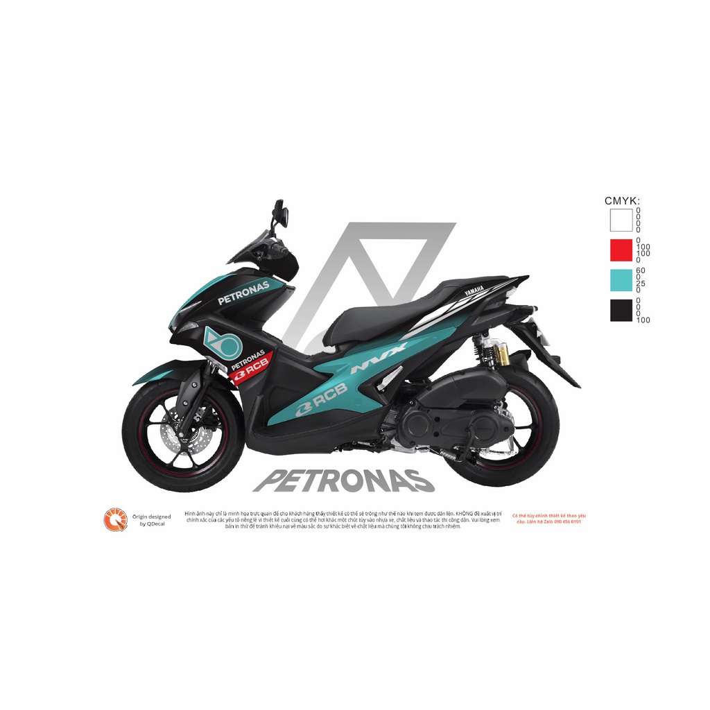 Tem trùm NVX155 Petronas Thiết kế candy cao cấp