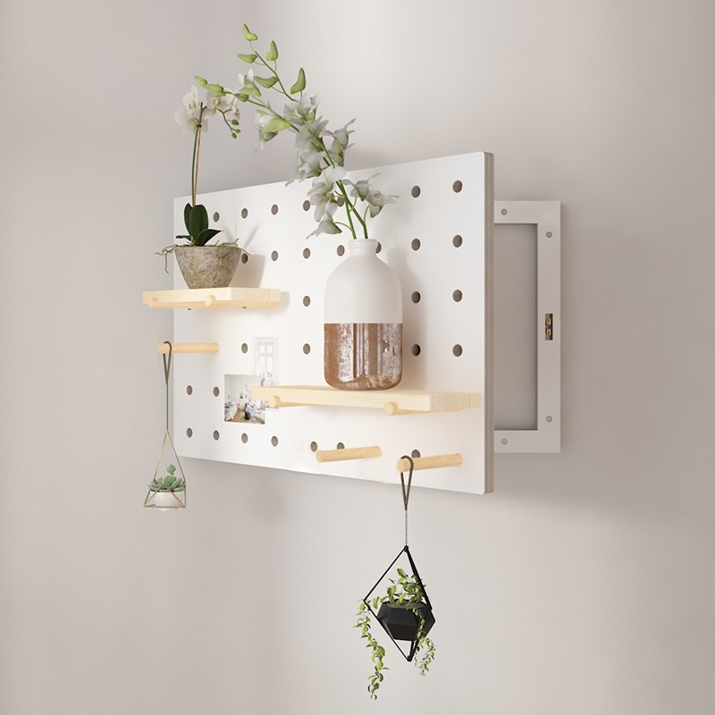 Kệ gỗ đa năng treo tường trang trí ổ điện attomat
