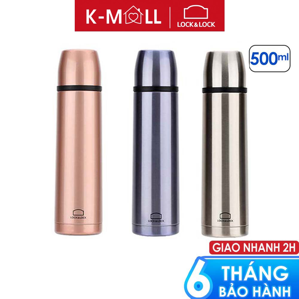 Bình giữ nhiệt Lock&Lock 500ml Vienna miệng bình rộng, nắp dùng làm cốc nước uống LHC1430 - K-MALL