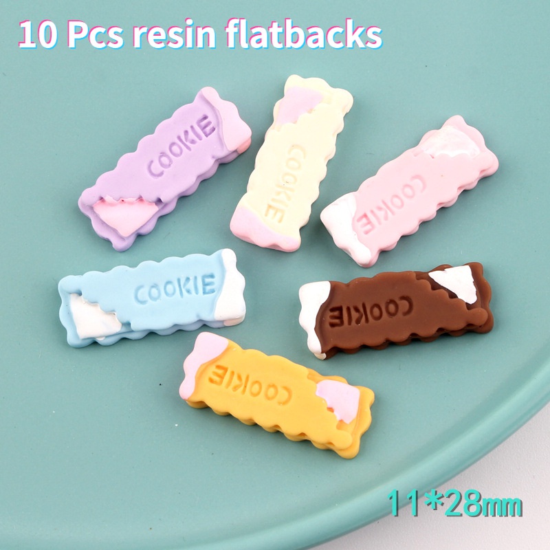 Set 10 phụ kiện trang trí điện thoại hình bánh quy sô cô la bằng nhựa resin