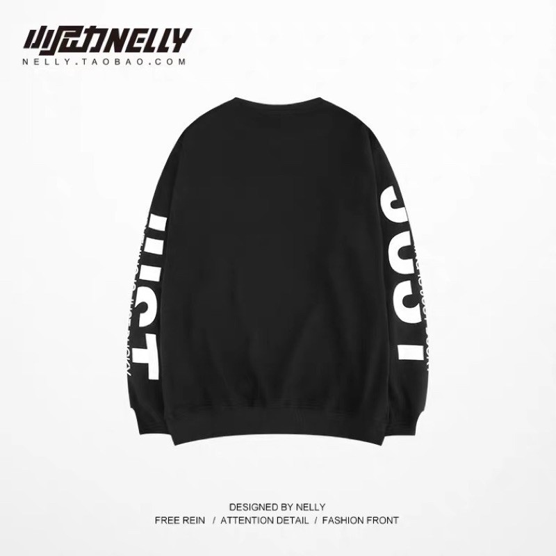 Áo sweater nỉ bông Nelly dáng unisex form rộng JUST 24 50