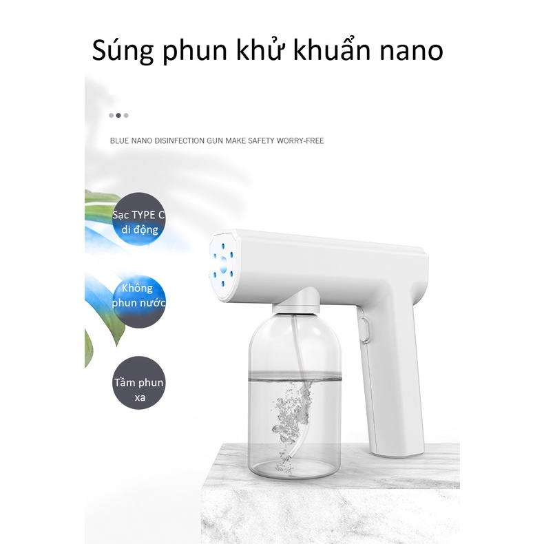 Máy phun khử trùng nano cầm tay CTFAST - 05, khử trùng gia đình tích điện, kết hợp ánh sáng xanh an toàn