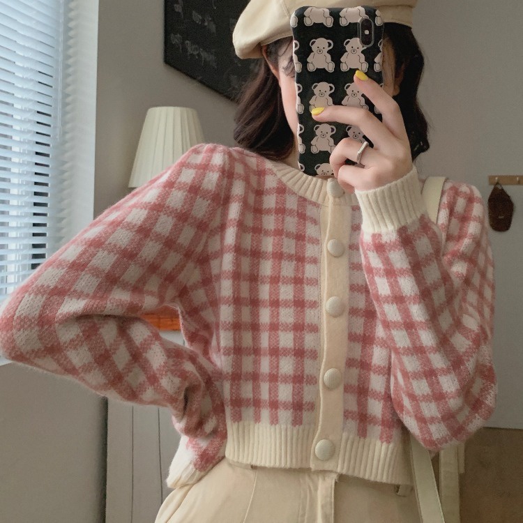 Áo Khoác Cardigan Dệt Kim Dáng Ngắn Tay Dài Thời Trang Mùa Thu Cho Nữ SC352