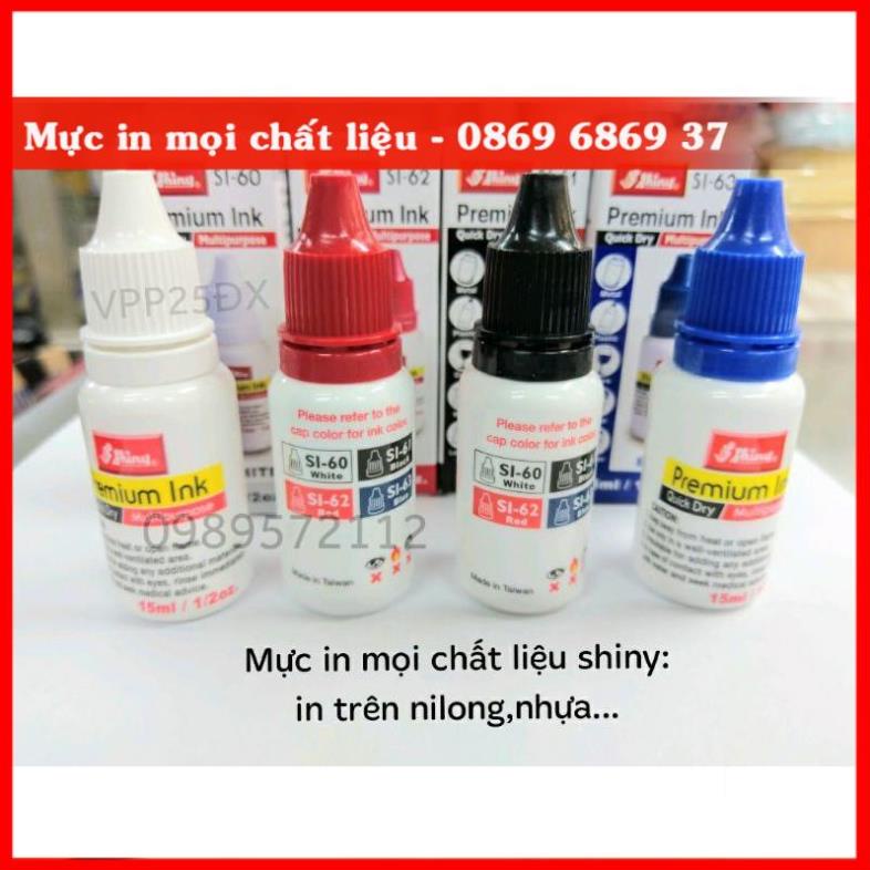 Mực dấu in ni lông,in trên mọi chất liệu shiny-mực nhanh khô (hàng chuẩn shiny loại 1) Minh in